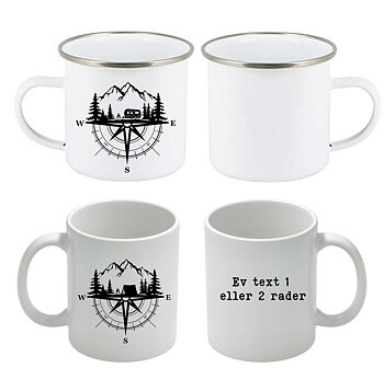 Mugg - Camping - Kompass - Berg