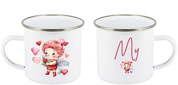 Mugg - Fe Cupid-flicka - rosa