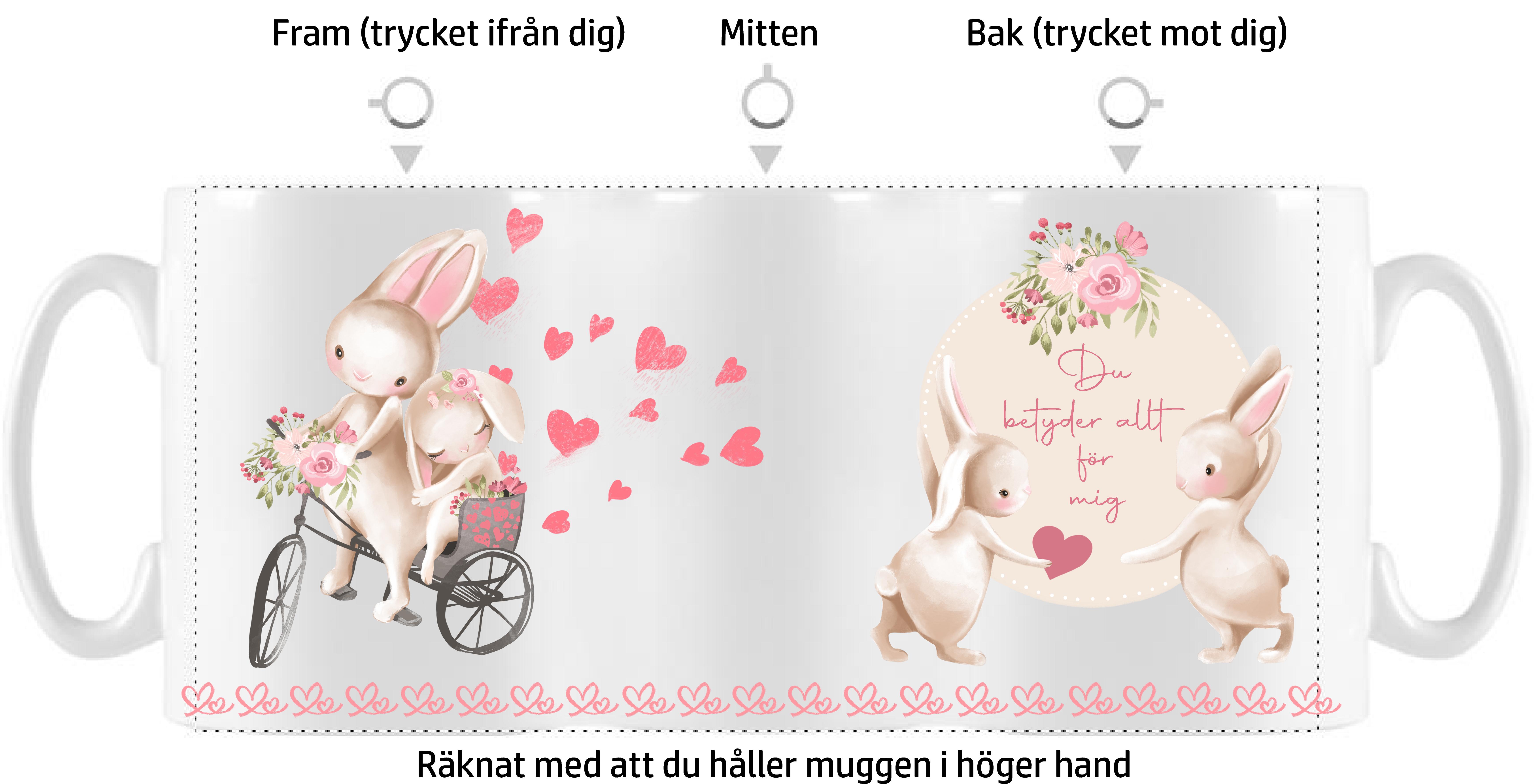 Mugg - Alla hjärtans dag - Söta kaniner - 3 motiv - 2