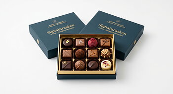 Signaturasken 12 Bitar - Handgjord Chokladlyx