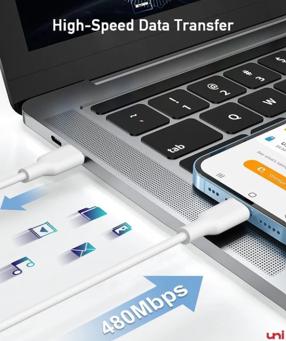 Lightning till USB C kabel för Iphone, Ipad och Ipod vit 2m - 3