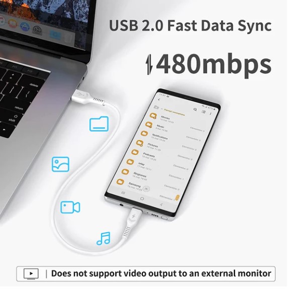 Android, USB-C till USB-C,  2m - 2