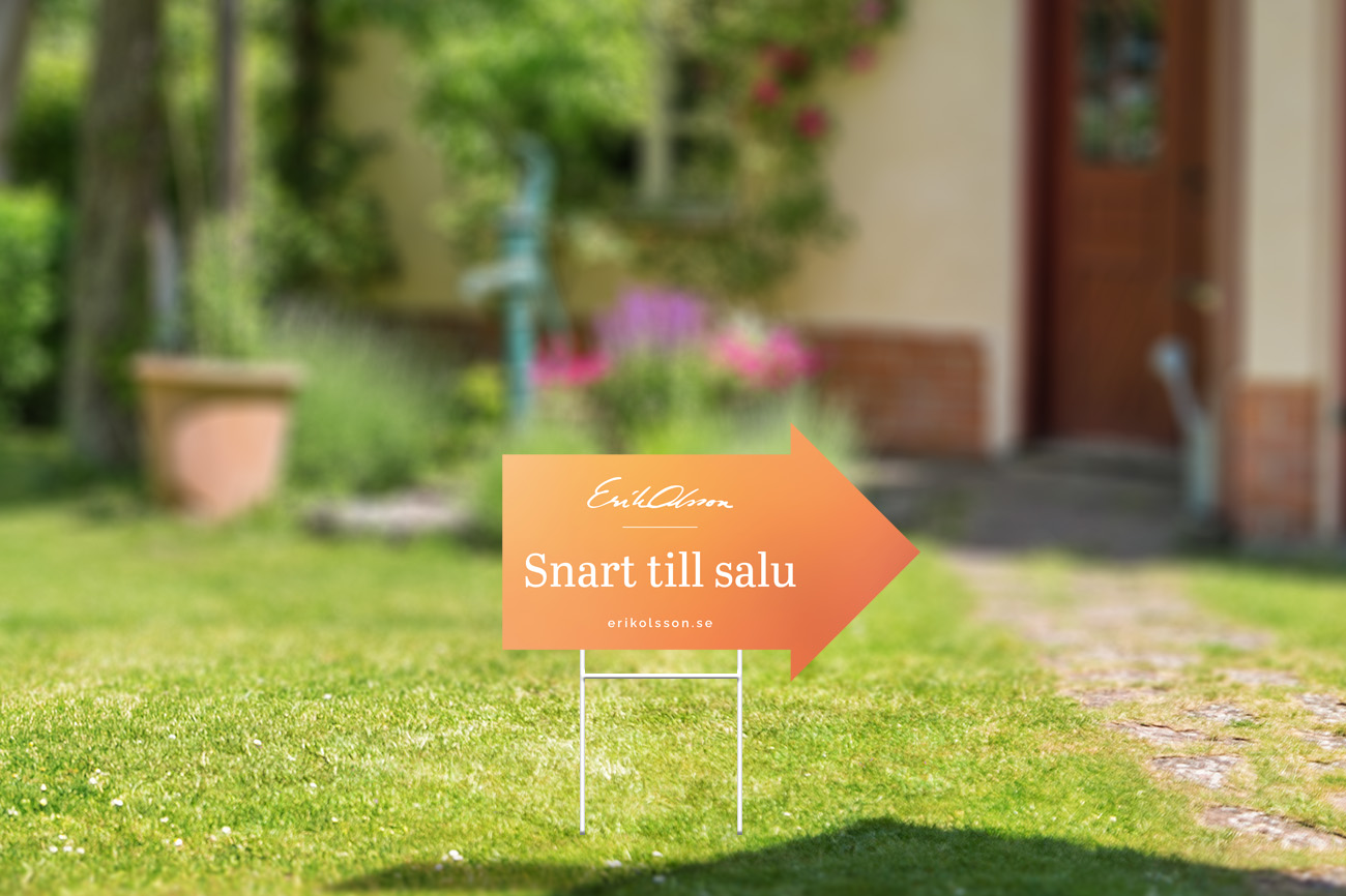 Pilskylt "Snart till Salu" 