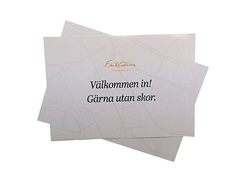Skylt "Ta av dig skorna"