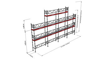Modulställningspaket 115 (12x6m + topp) med Dubbelräcke