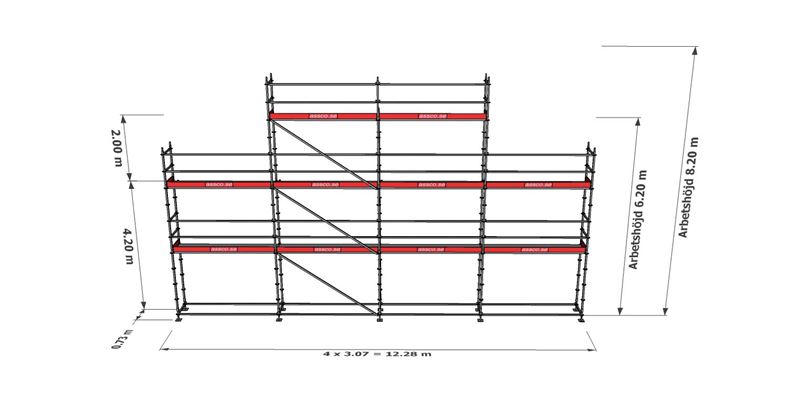 Modulställningspaket 14 (12x6m + topp)