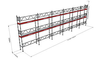 Modulställningspaket 116 (18x6m) med Dubbelräcke
