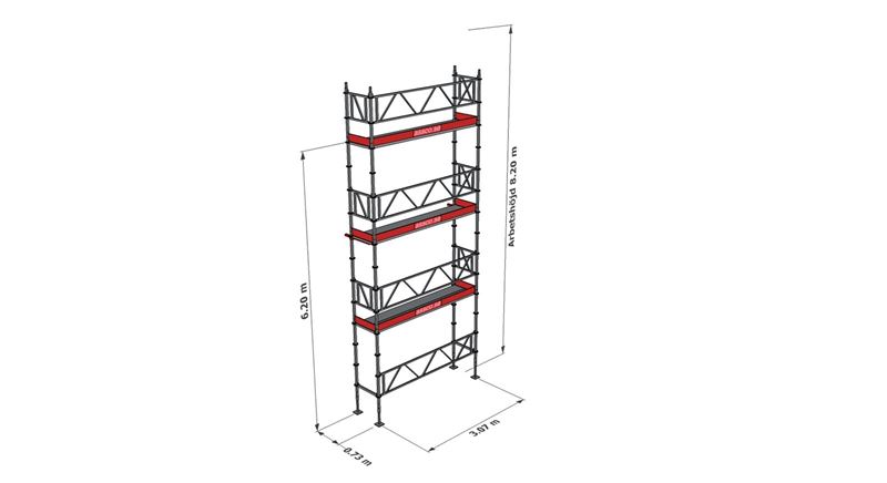 Modulställningspaket 117 (3x8m) med Dubbelräcke