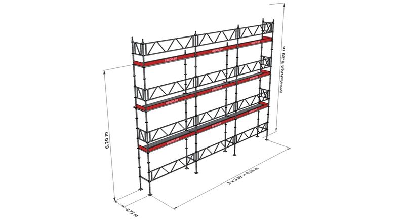 Modulställningspaket 119 (9x8m) med Dubbelräcke