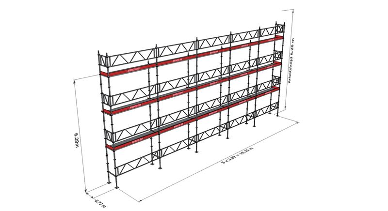 Modulställningspaket 121 (15x8m) med Dubbelräcke