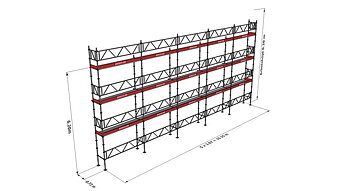 Modulställningspaket 121 (15x8m) med Dubbelräcke