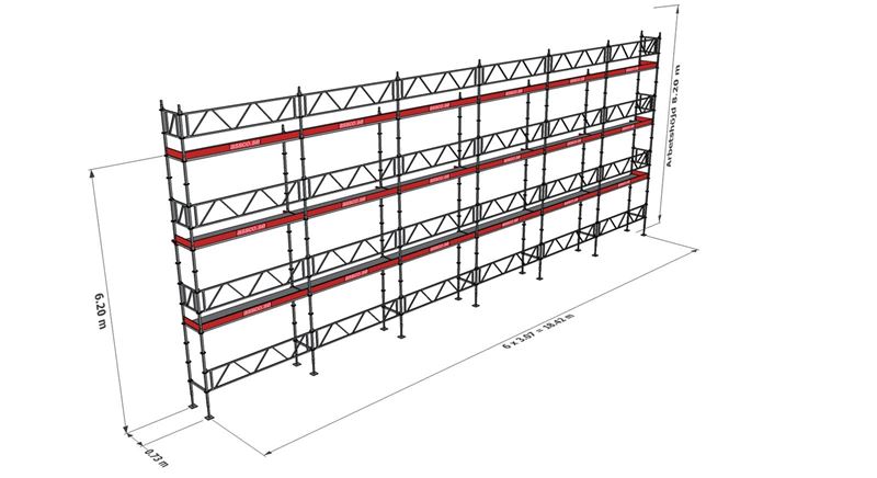 Modulställningspaket 122 (18x8m) med Dubbelräcke