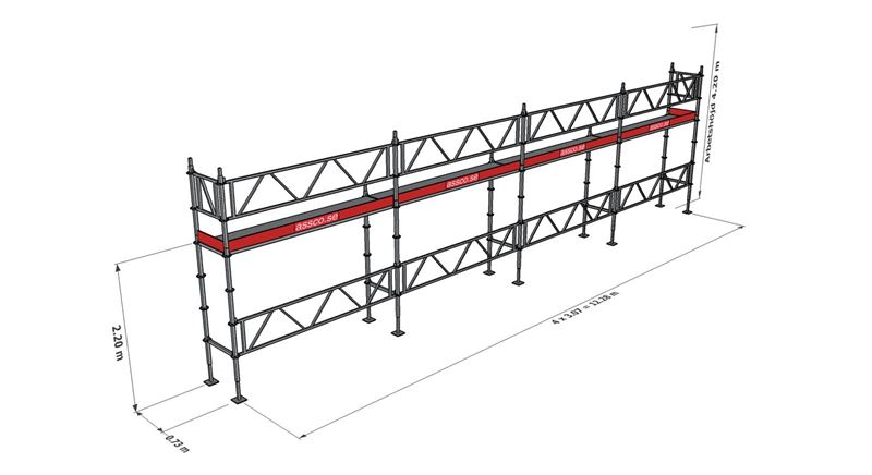 Modulställningspaket 105 (12x4m) med Dubbelräcke