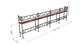 Modulställningspaket 105 (12x4m) med Dubbelräcke