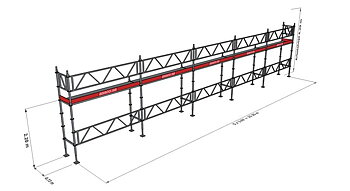 Modulställningspaket 107 (15x4m) med Dubbelräcke