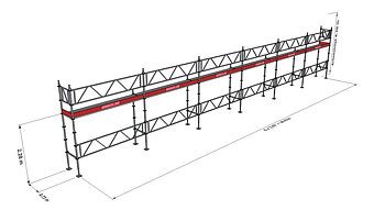 Modulställningspaket 108 (18x4m) med Dubbelräcke