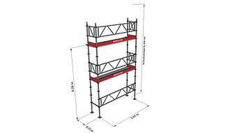 Modulställningspaket 109 (3x6m) med Dubbelräcke