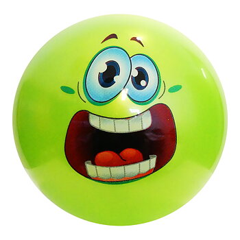 Sportme Plastboll Funny Face, 24 Cm Grön
