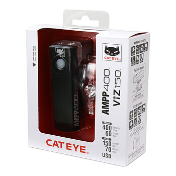 Cateye Ampp400 & Viz150 Cykelbelysning Set
