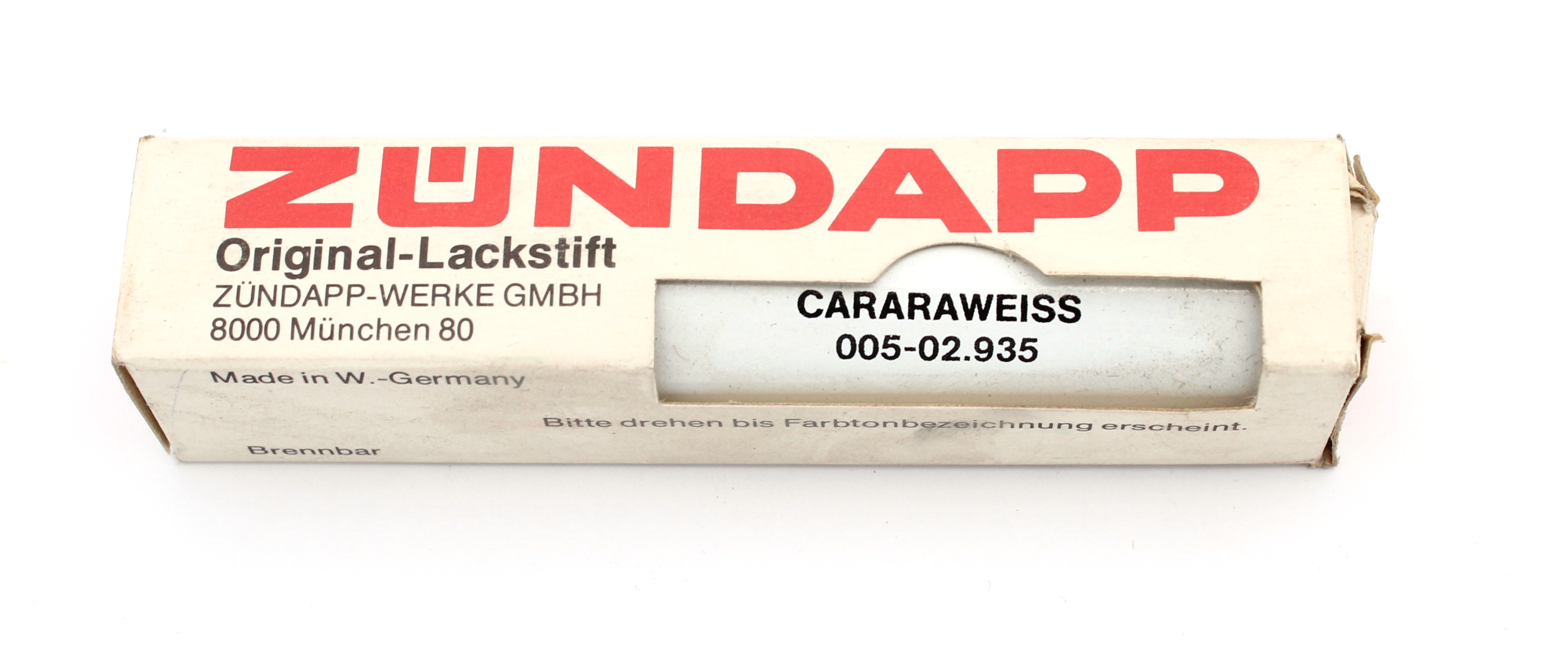 Lackstift Zundapp original Cararaweiss