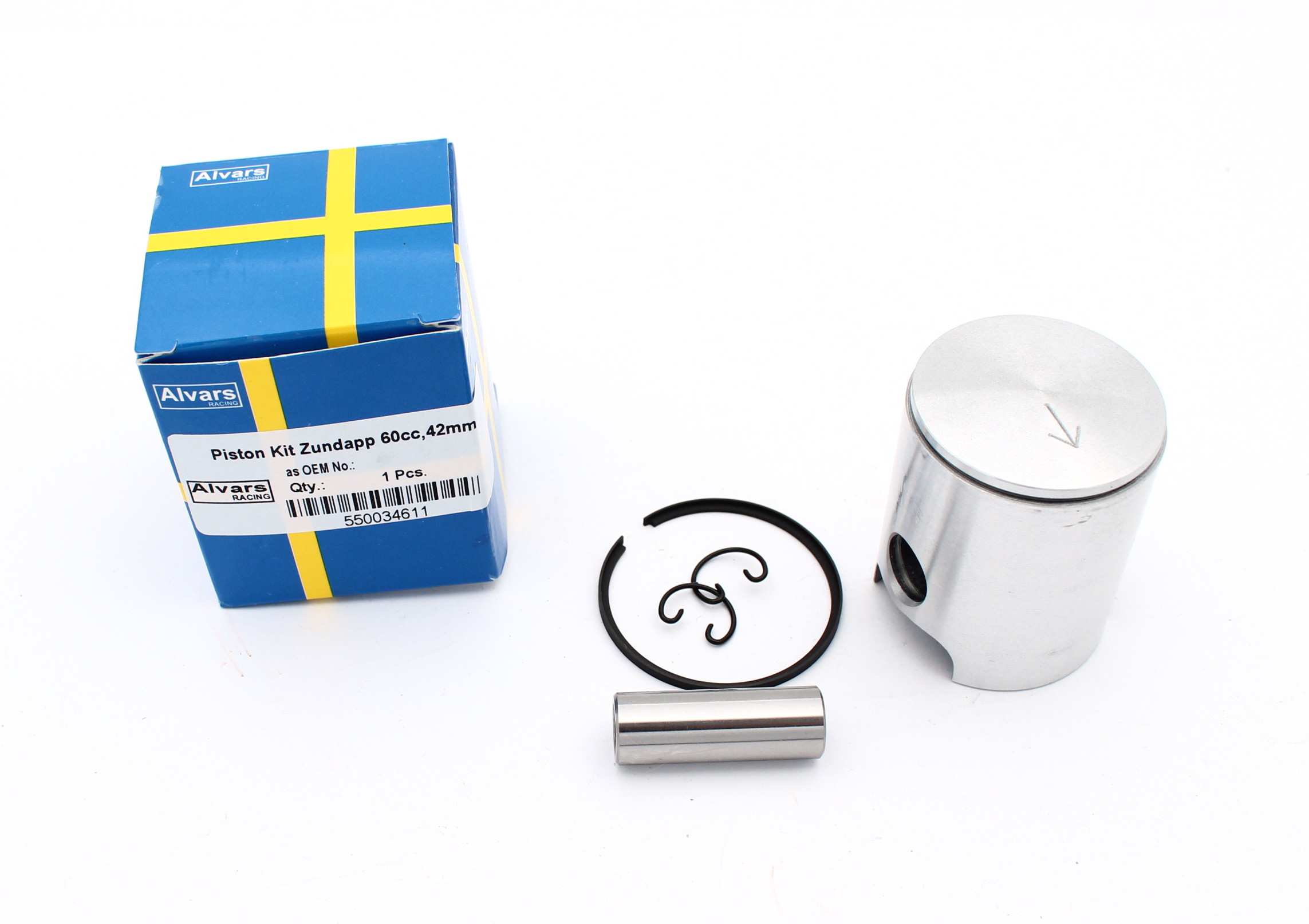Kolv Alvars 60cc cylinder, för kort vevstake