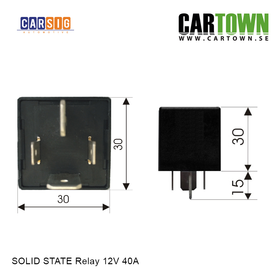 Relä 40A 12V Solid State - 3