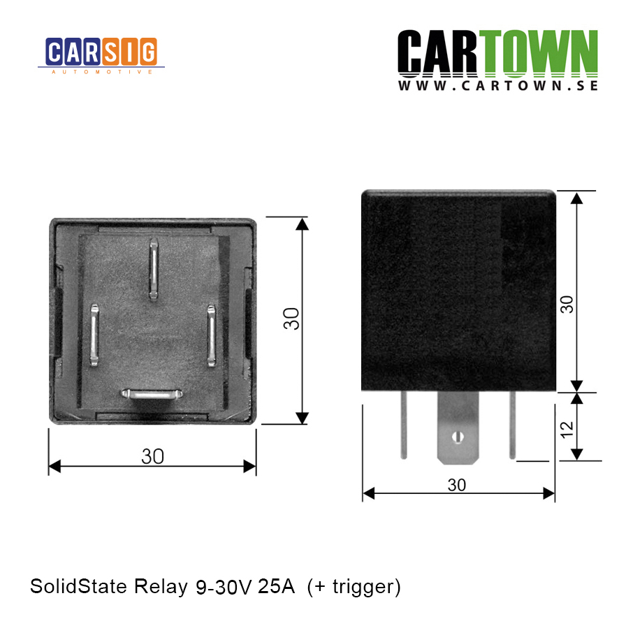 Relä 25A 9-30V Solid State PT - 3