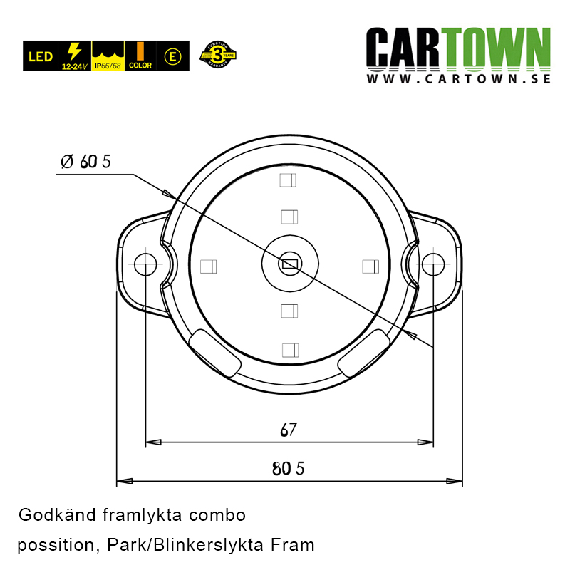 Combo Front position/blinker LED-lamp - 2