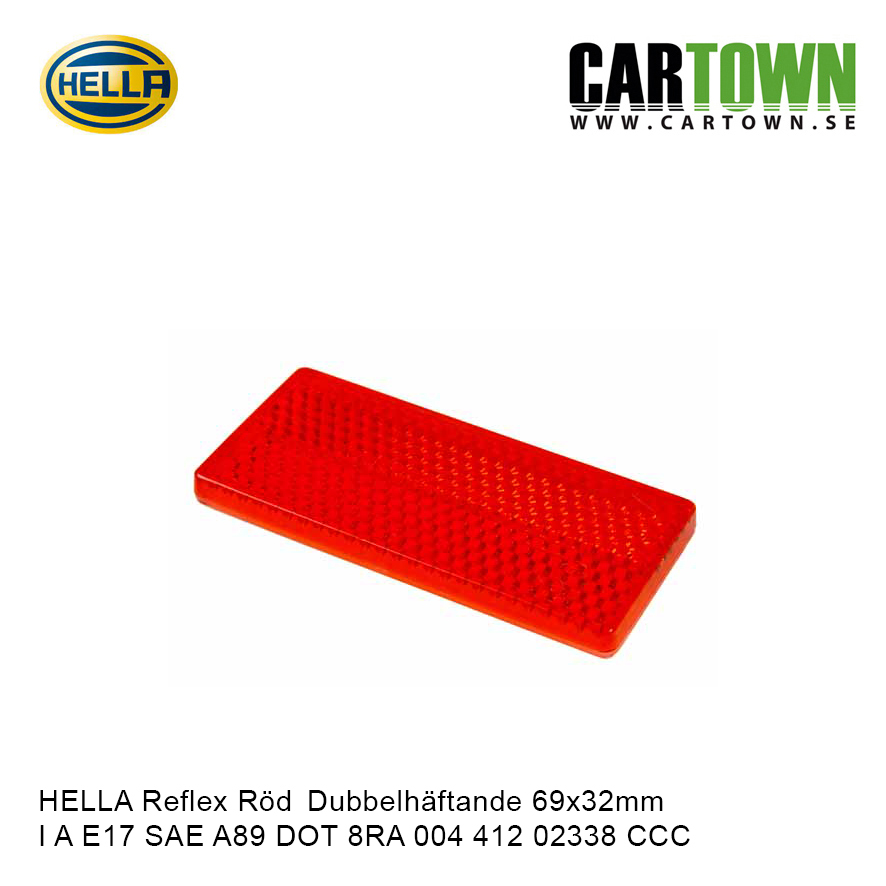 Reflex Red dubbelhäftande 69x31 Hella 2st