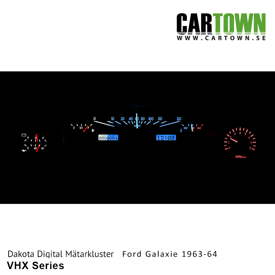 Mätarkluster Ford 1963-64 Galaxie VHX/MHX - 9