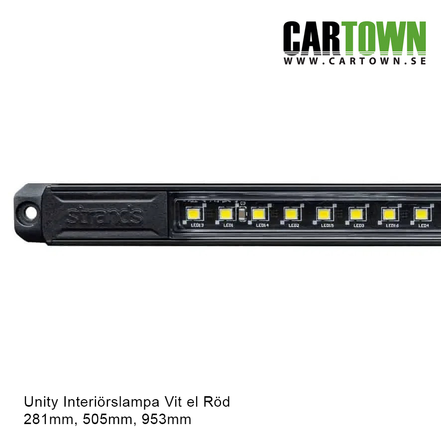Interiörslampa LED 281mm Vit eller Röd