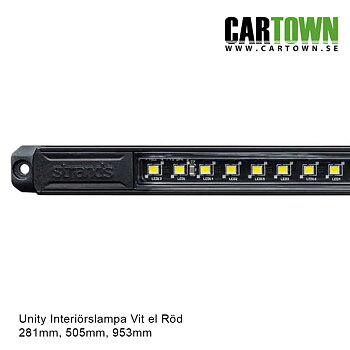 Interiörslampa LED 281mm Vit eller Röd