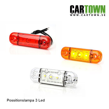 Sidomarkering 3-Led flerfärg Slim E-Märkt 12-24V