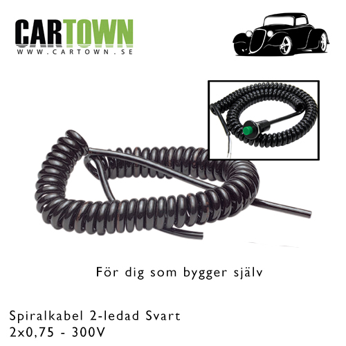 Spiralkabel 3 ledad 0,75 Svart - 2