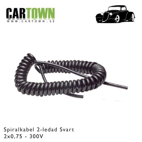 Spiralkabel 3 ledad 0,75 Svart
