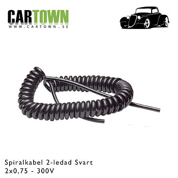 Spiralkabel 3 ledad 0,75 Svart