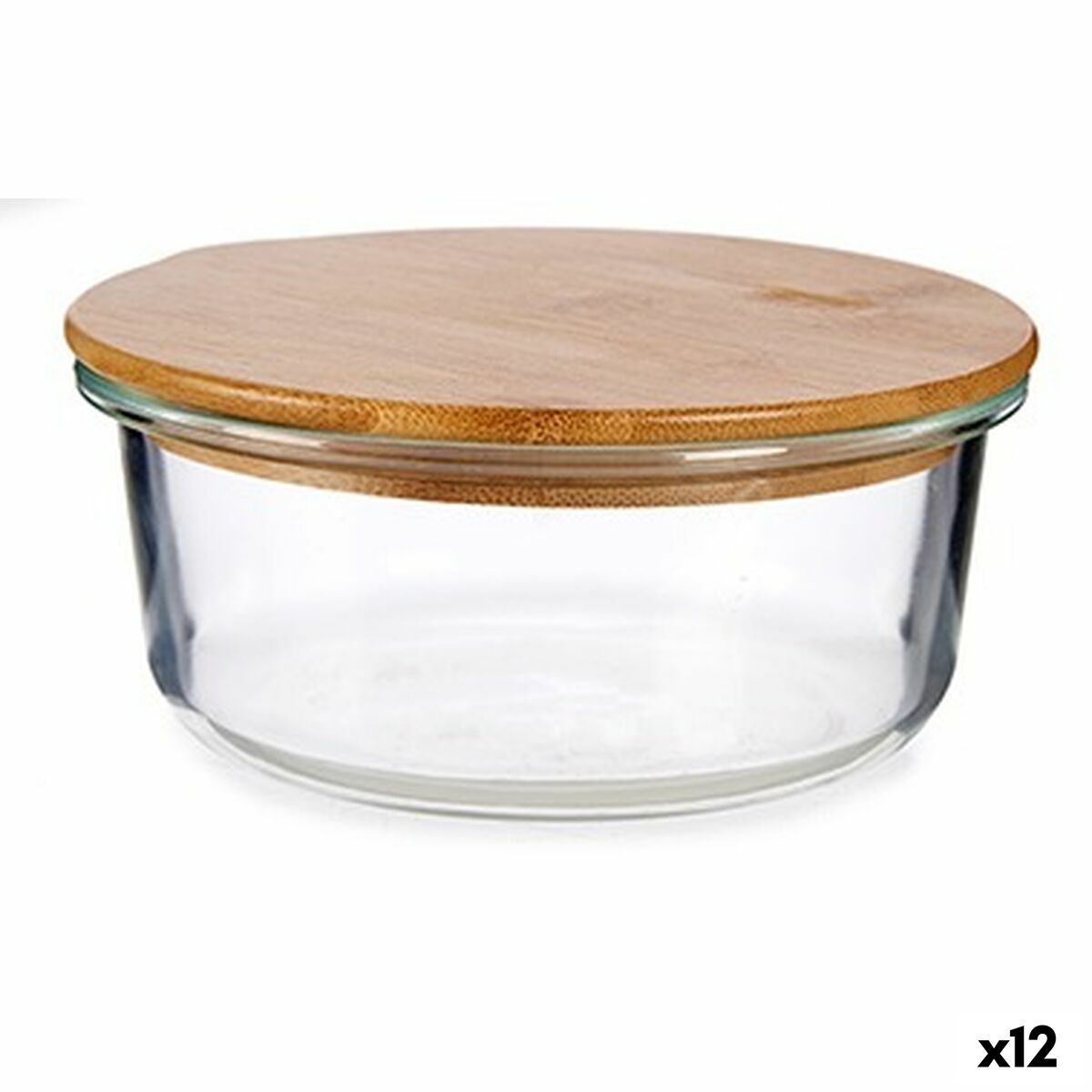 Rund matlåda med lock Bambu 15 x 6,5 x 15 cm (12 antal)