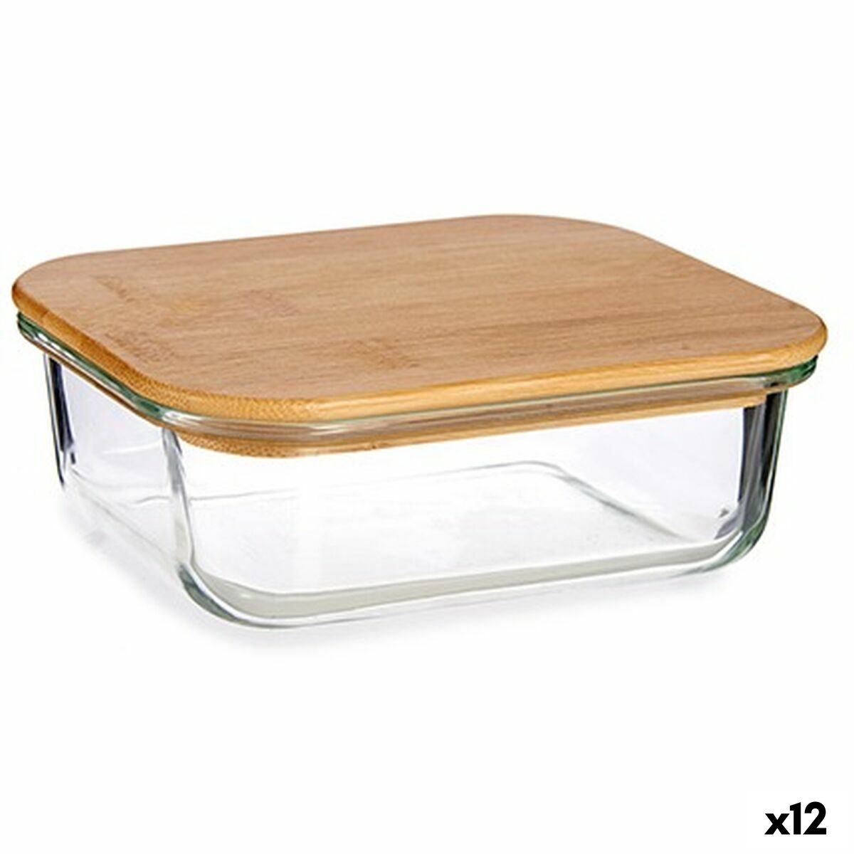 Rektangulär matlåda med lock Bambu 640 ml 12,9 x 5,7 x 17,3 cm (12 antal)