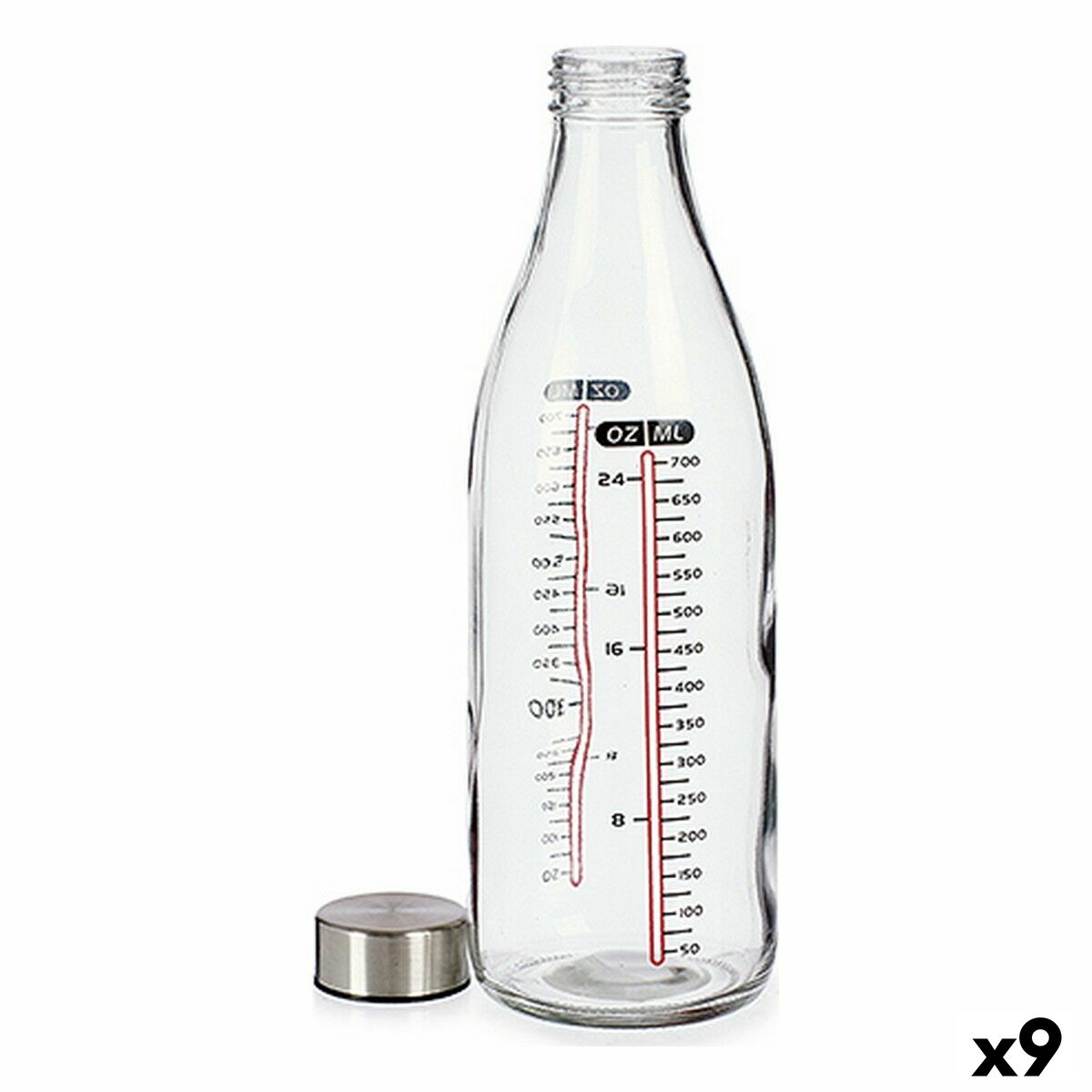 Måttkanna Glas Stål 1 L (9 antal)