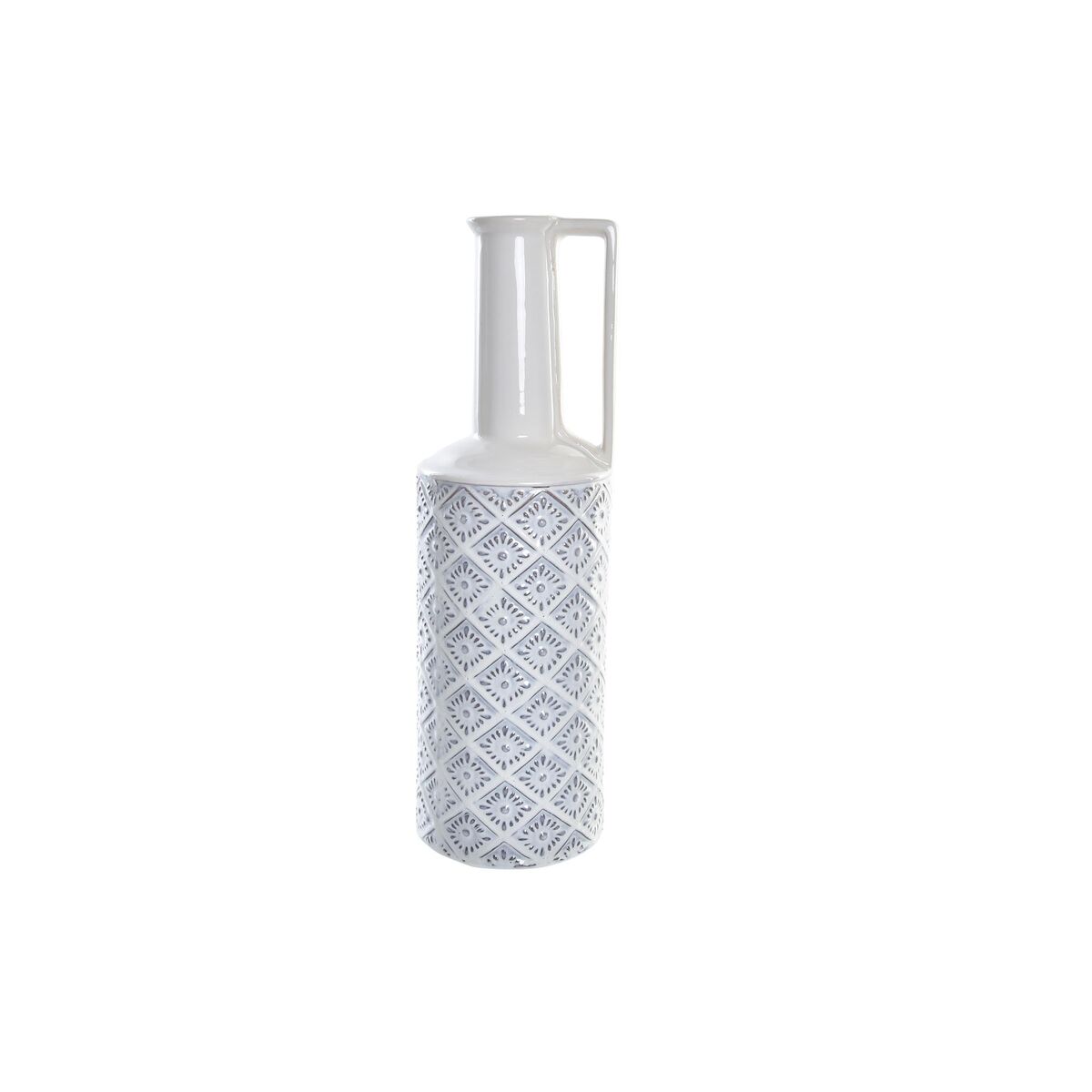 Vas DKD Home Decor 14 x 14 x 45 cm Porslin Blå Vit Medelhavs - 4