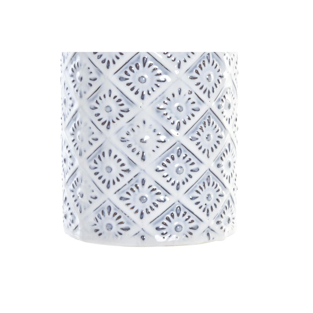 Vas DKD Home Decor Blå Vit Porslin Medelhavs 14 x 14 x 30 cm - 3