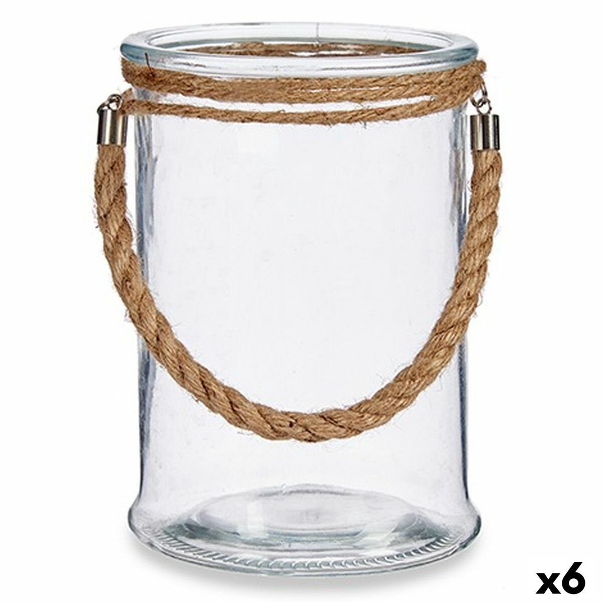 Ljusstakar Transparent Glas Sjögräs 14,5 x 21 x 14,5 cm (6 antal)