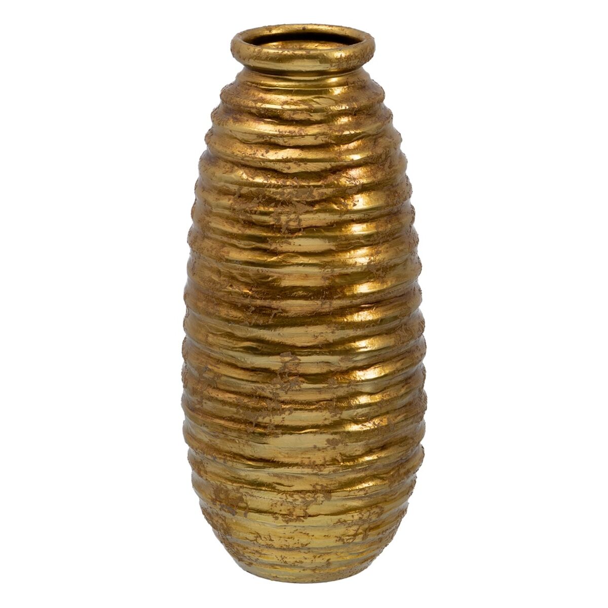 Vas 24 x 24 x 60 cm Keramik Gyllene
