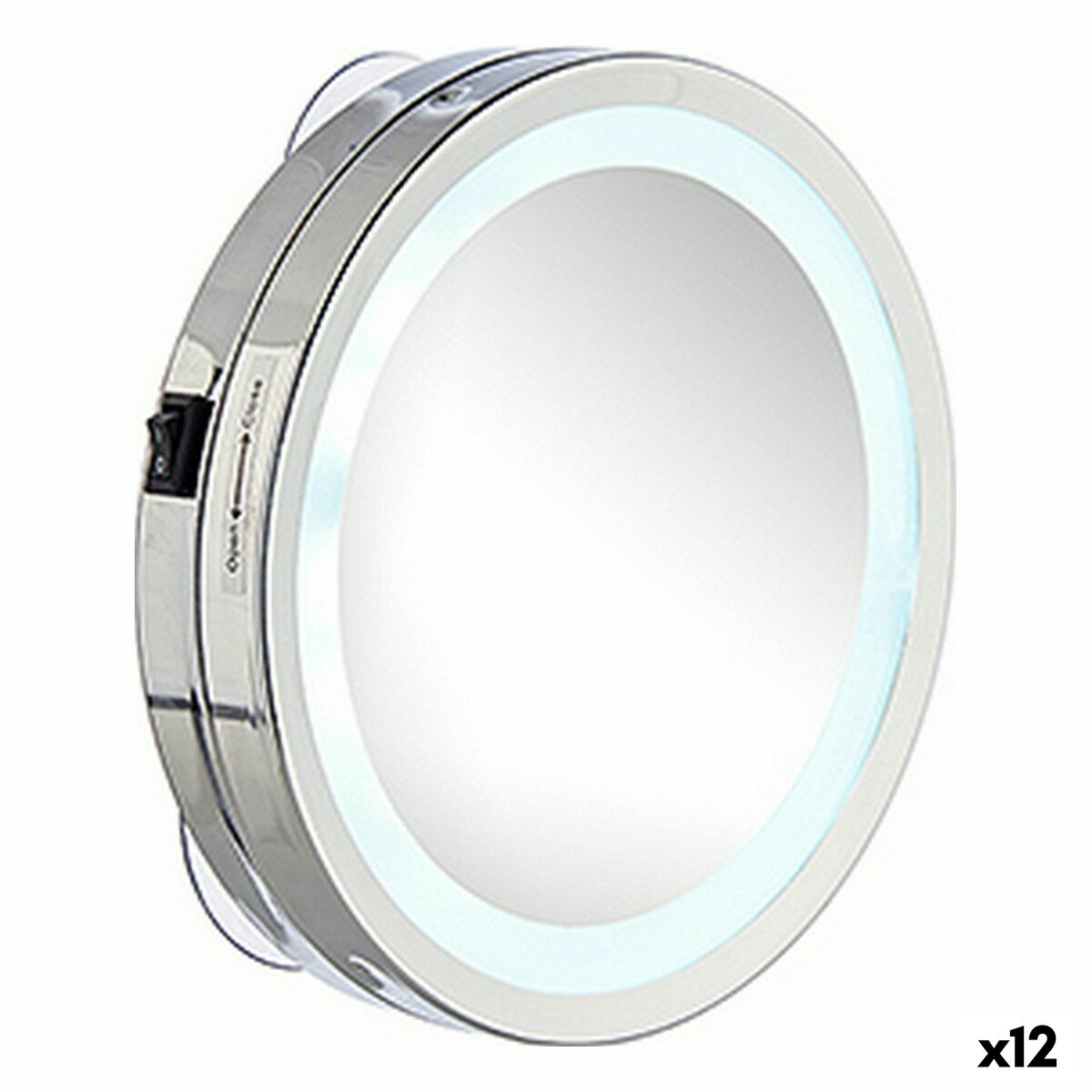 Förstorande Spegel LED Ljus Silvrig 16,5 x 4 x 16,5 cm (12 antal)