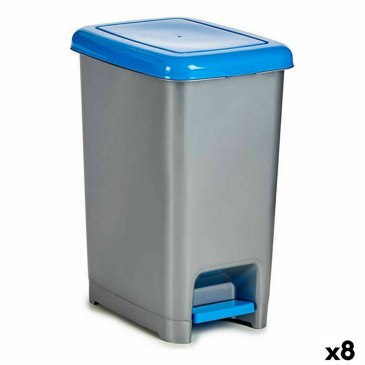 Avfallsbehållare Återvinning Med pedal Blå Plast (8 antal)