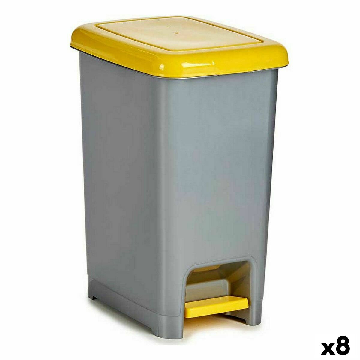 Avfallsbehållare Återvinning Med pedal Gul Plast (8 antal)