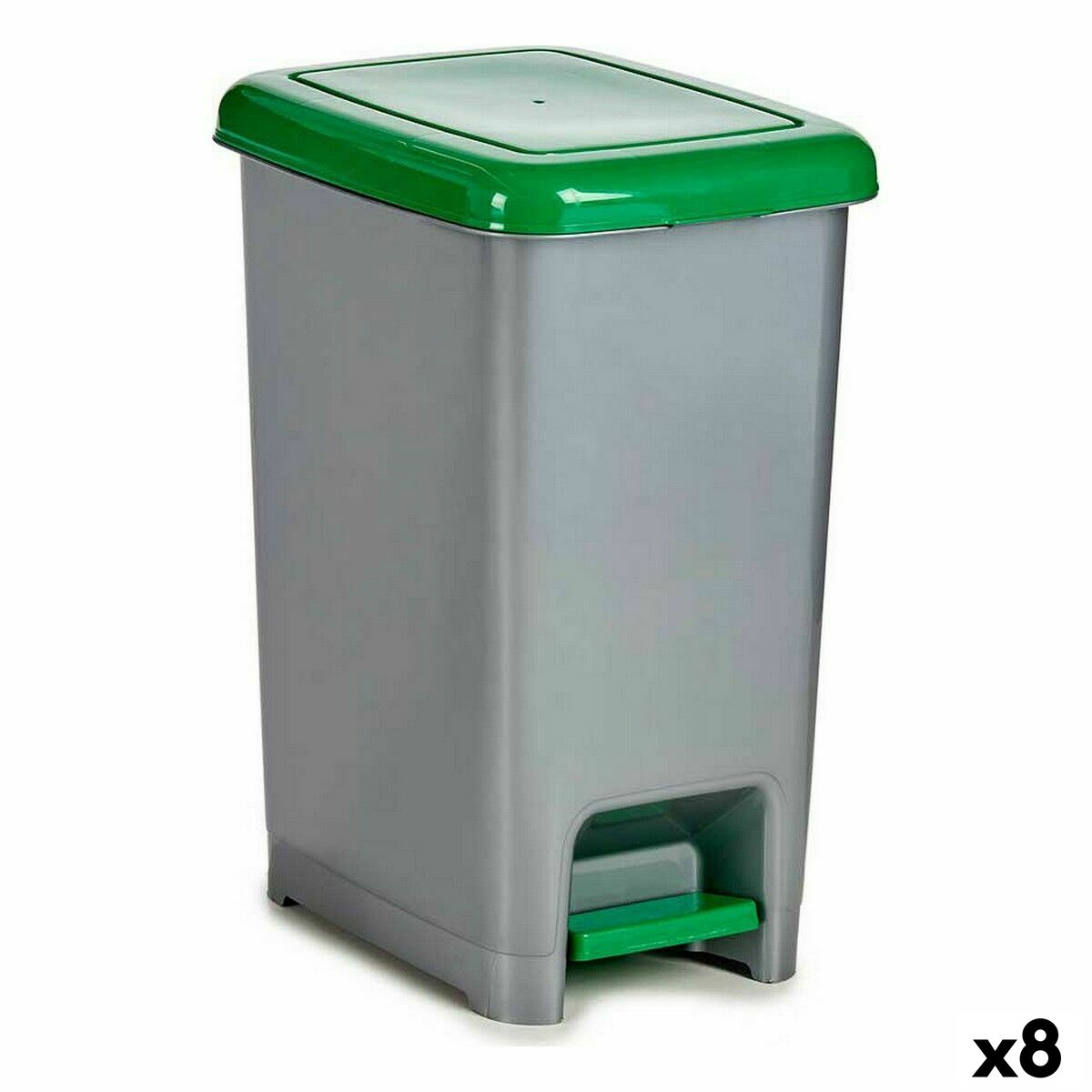 Avfallsbehållare Återvinning Med pedal Grön Plast (8 antal)
