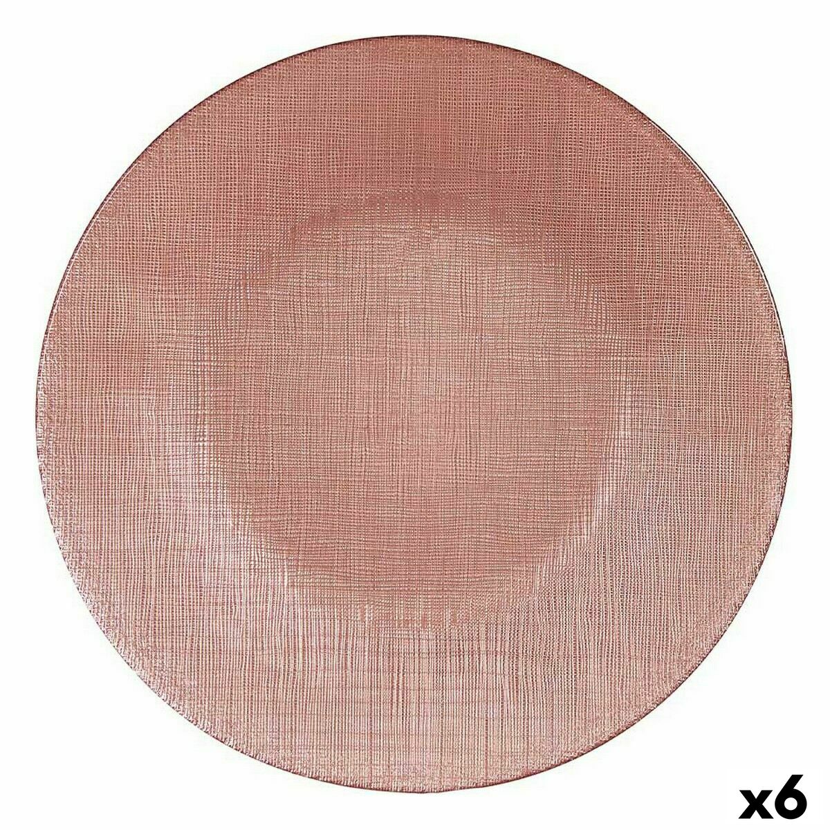 Platt skål Rosa Glas 26,6 x 2 x 26,6 cm (6 antal)