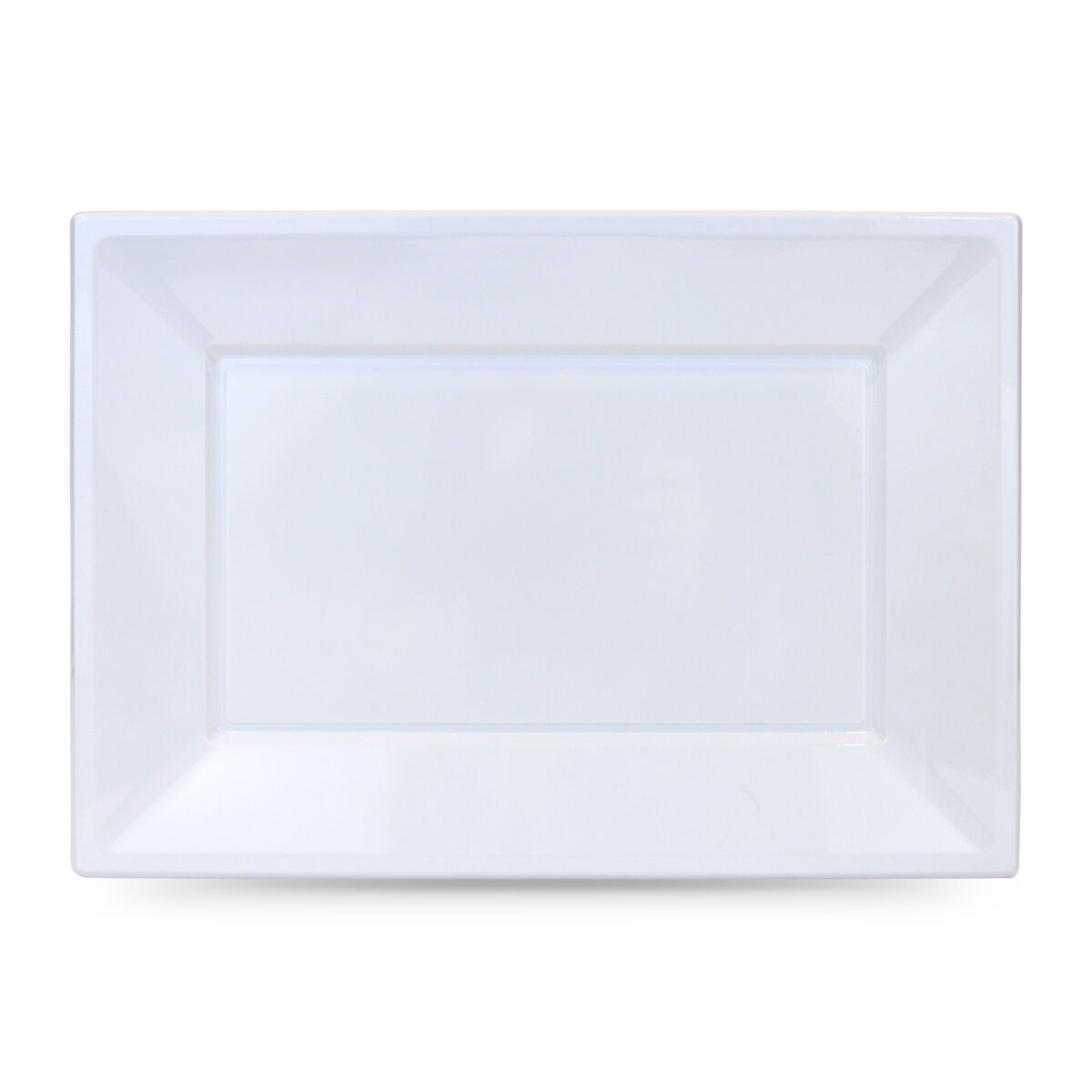 Set med återanvändbara tallrikar Algon Rektangulär Vit Plast 33 x 23 cm 3 antal