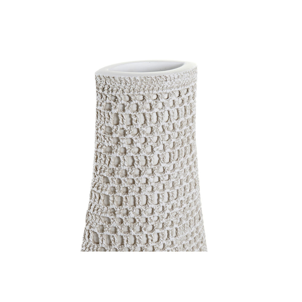 Vas DKD Home Decor 20 x 10 x 57 cm Vit Harts Modern - 3